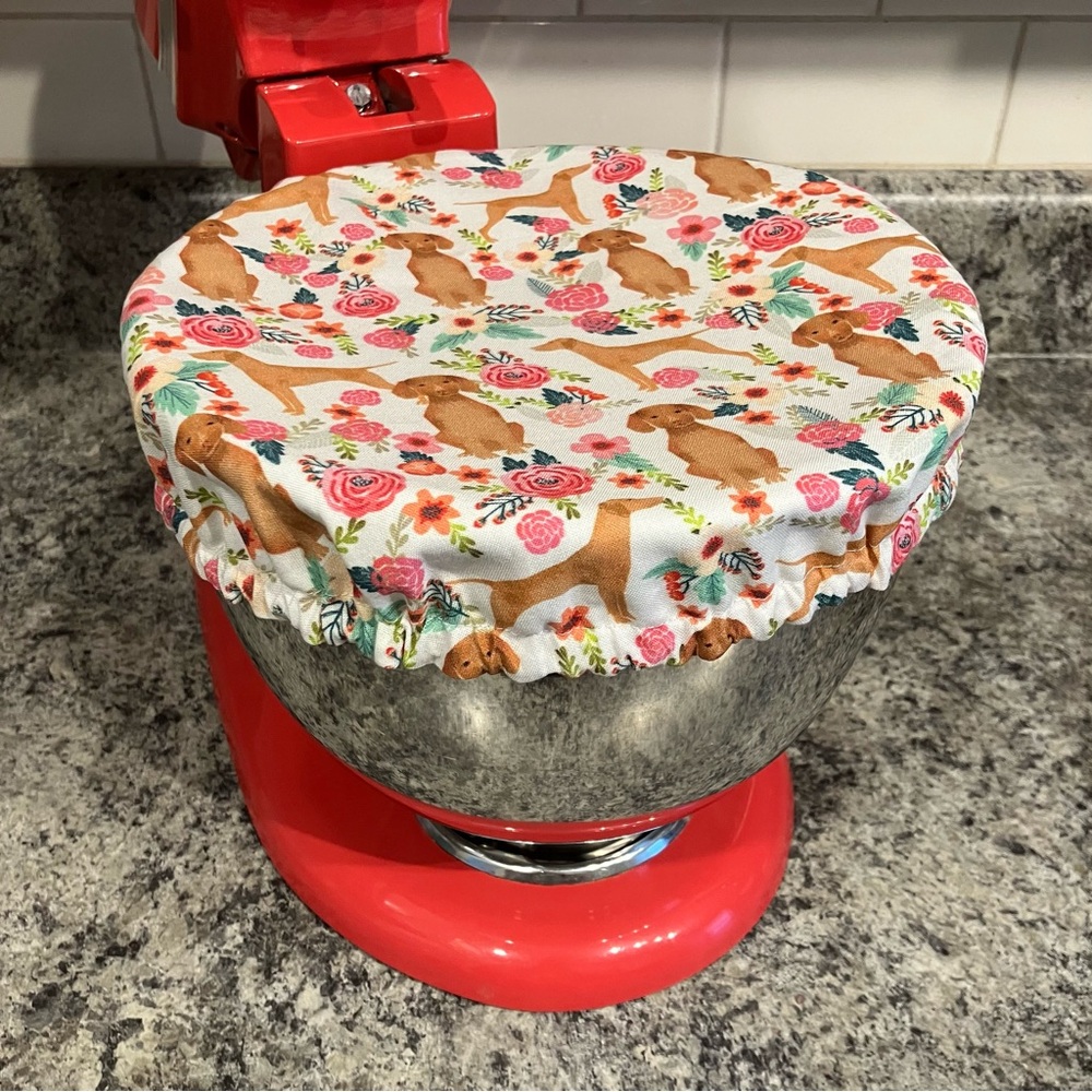 Vizsla Floral Fabric Stand Mixer Mixing Bowl Cover Kitchenaid Cuisinart 8-10”